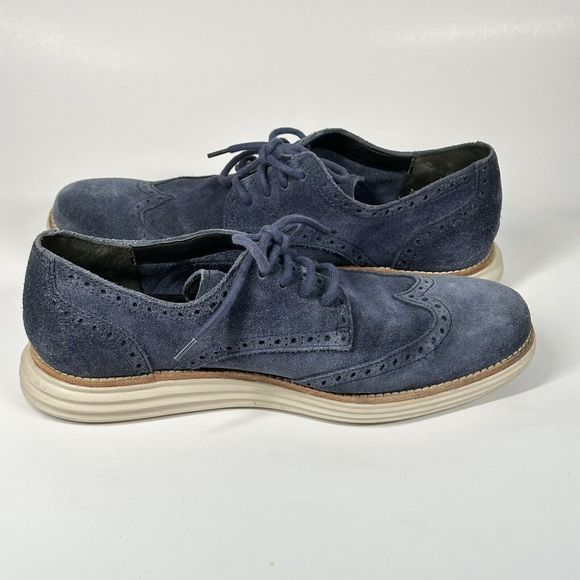 Cole Haan LunarGrand Wing Tip Oxford C10227 Navy Blue Suede Men’s Size 8.5 main image 14